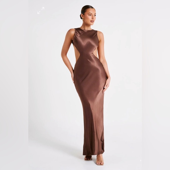 Meshki Maxi Satin Dress US XS - Picture 1 of 6